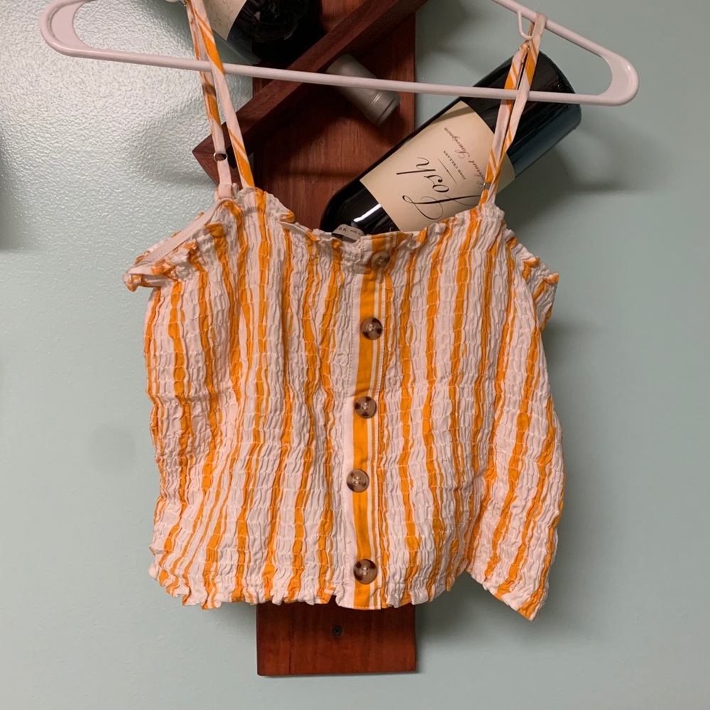 Yellow striped crop top